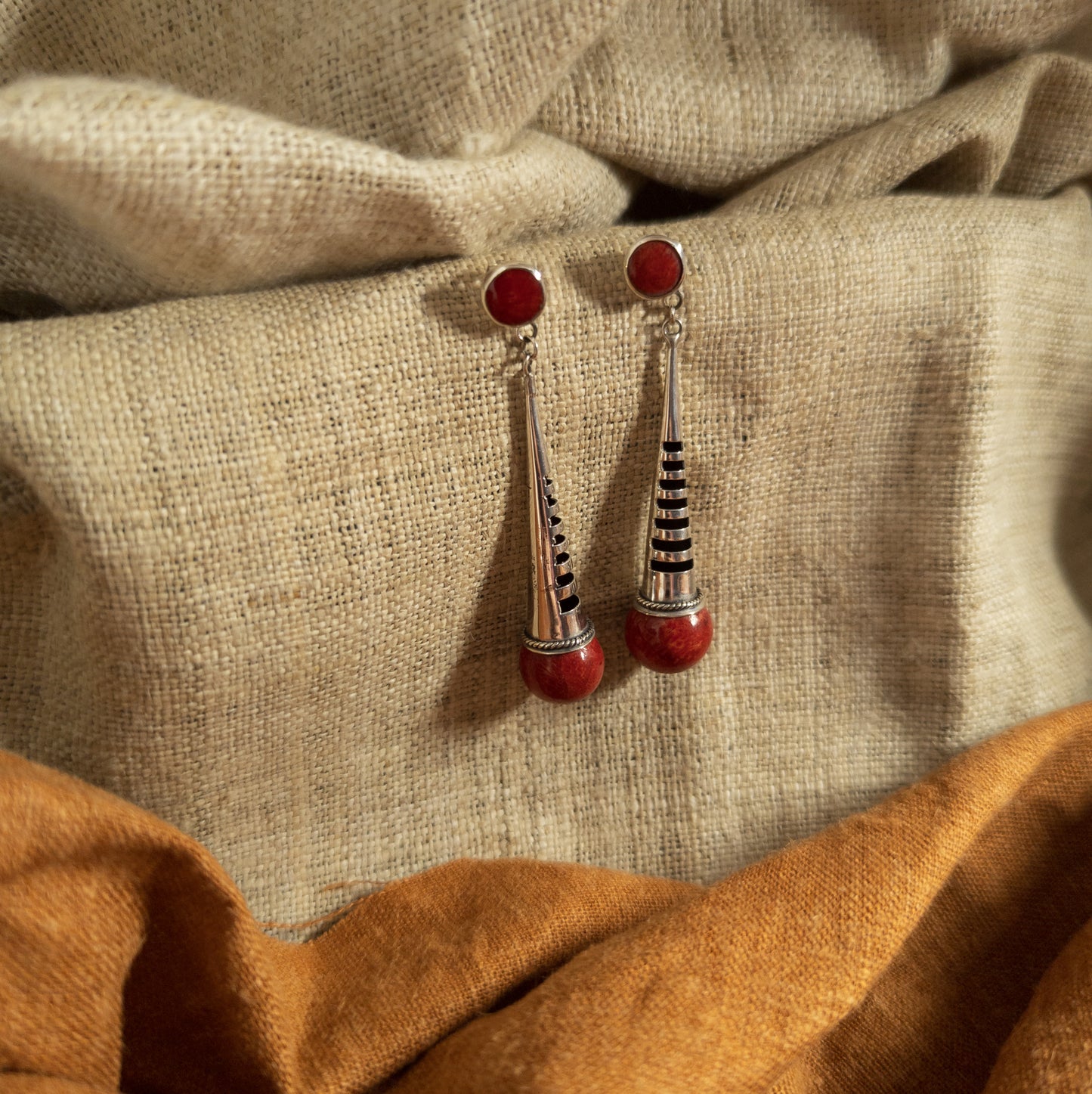 Gemstone and Silver Statement Earrings | Bold Colourful Jewellery - Textile Traders