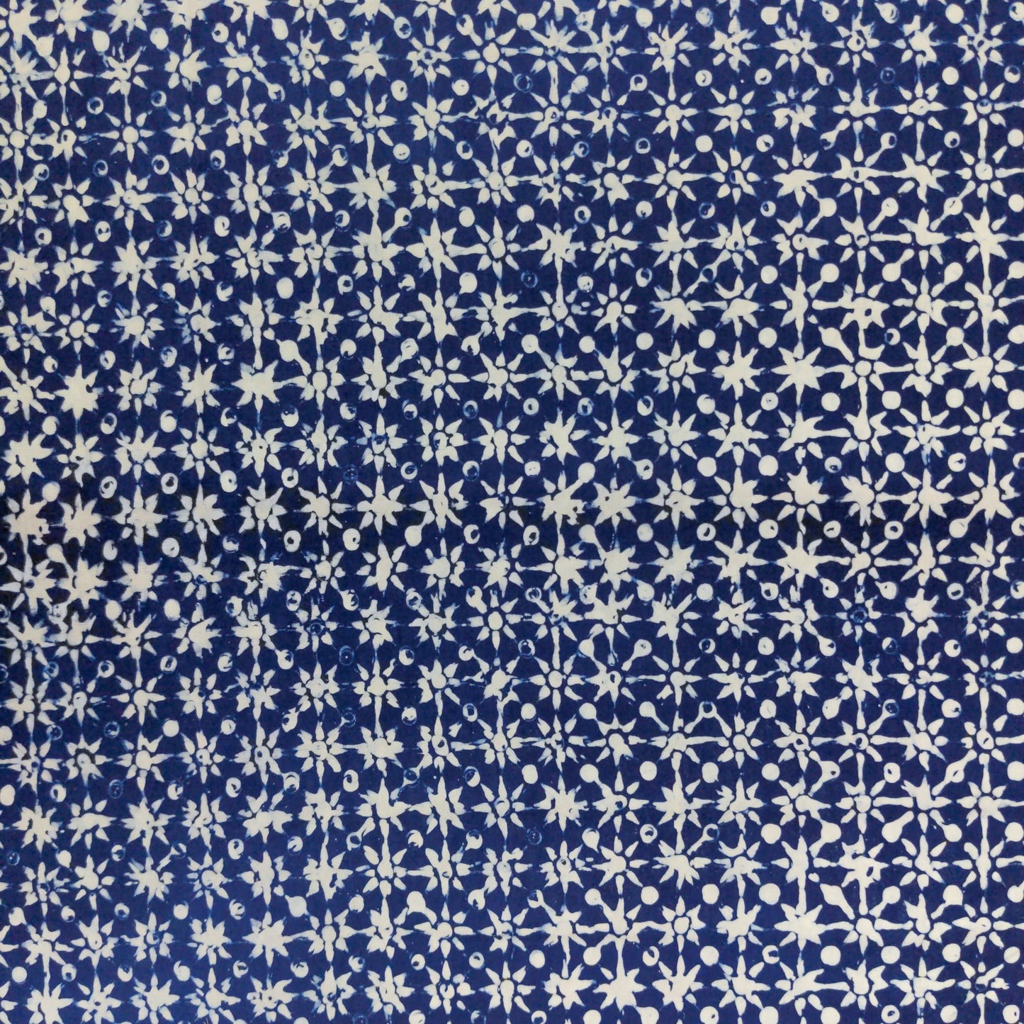 Traditional Javanese Batik - Blue & White Truntum Star Print | 112cm Wide | Indonesian - Textile Traders