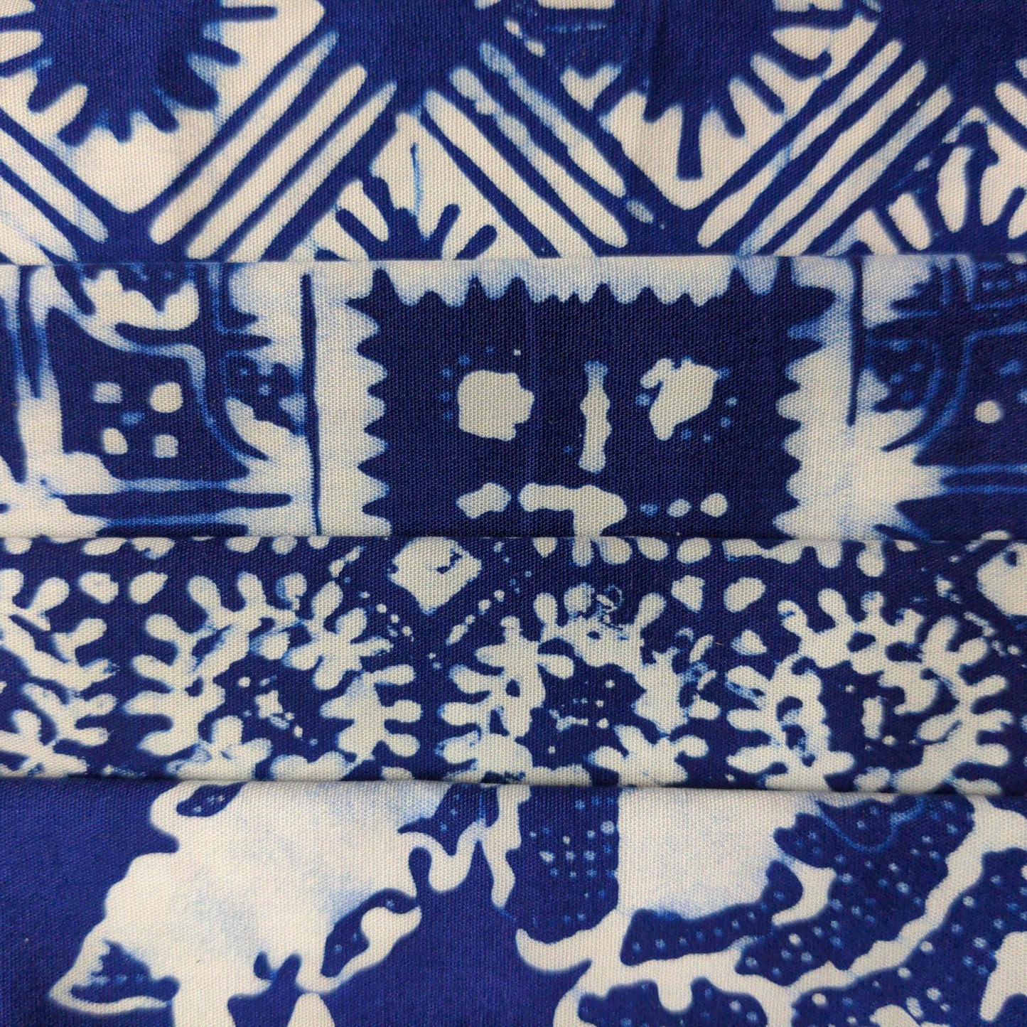 Fat Quarter Set - Traditional Blue & White Batik - 4 pack - Textile Traders