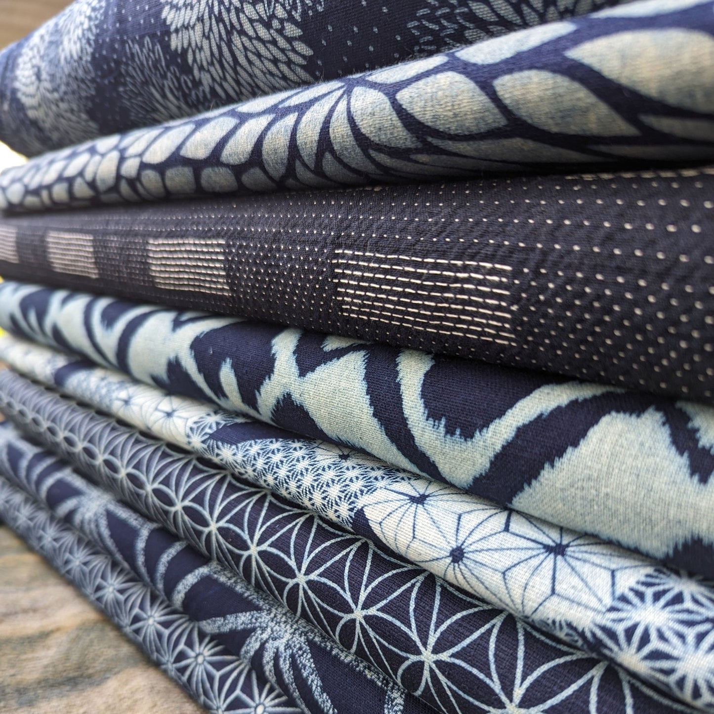Indigo Patchwork Fabric - Blue and White Japanese Indigo Fabric - Textile Traders