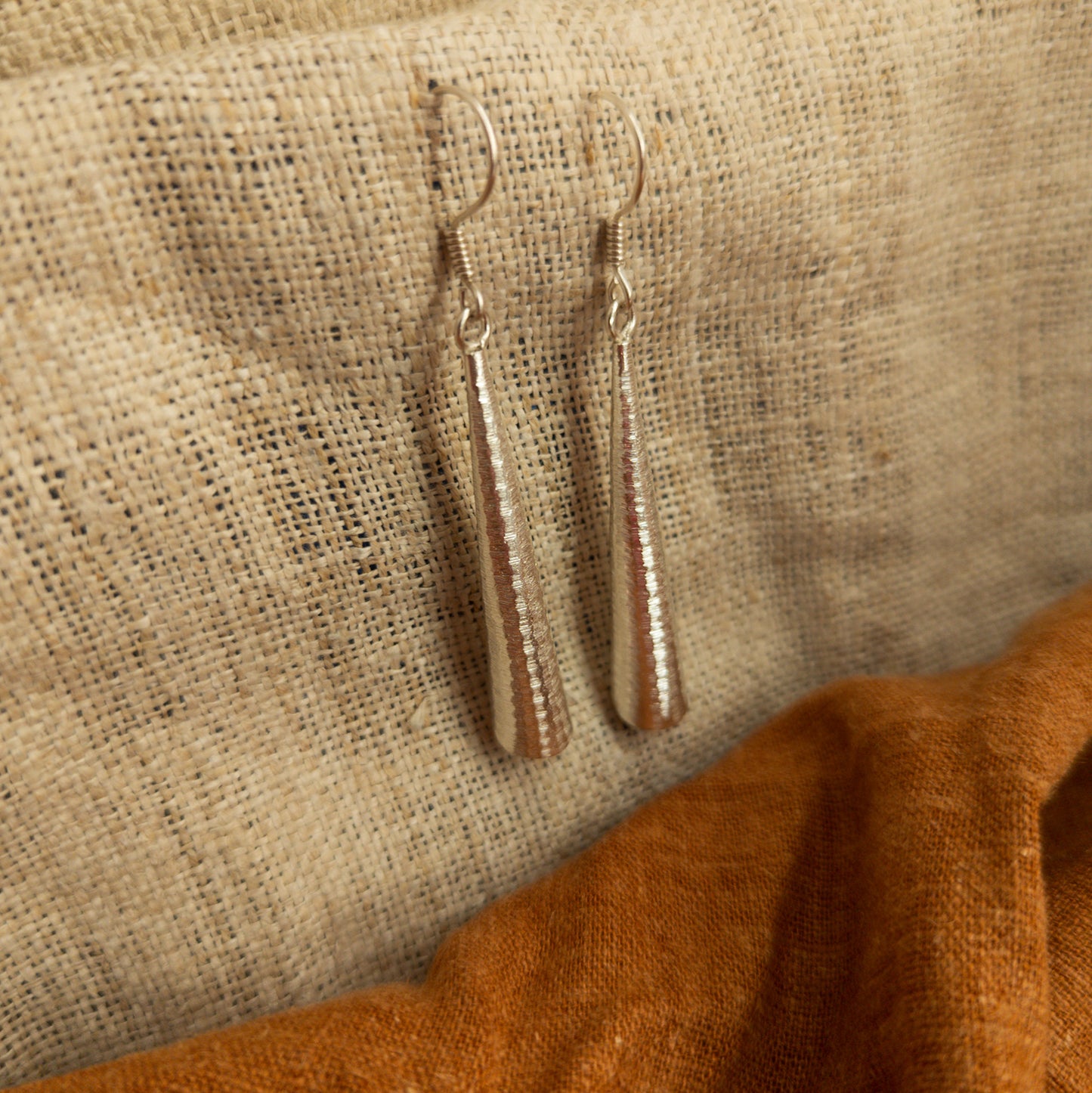 Silver Trumpet Earrings | Hill Tribe Silver Jewellery - Textile Traders