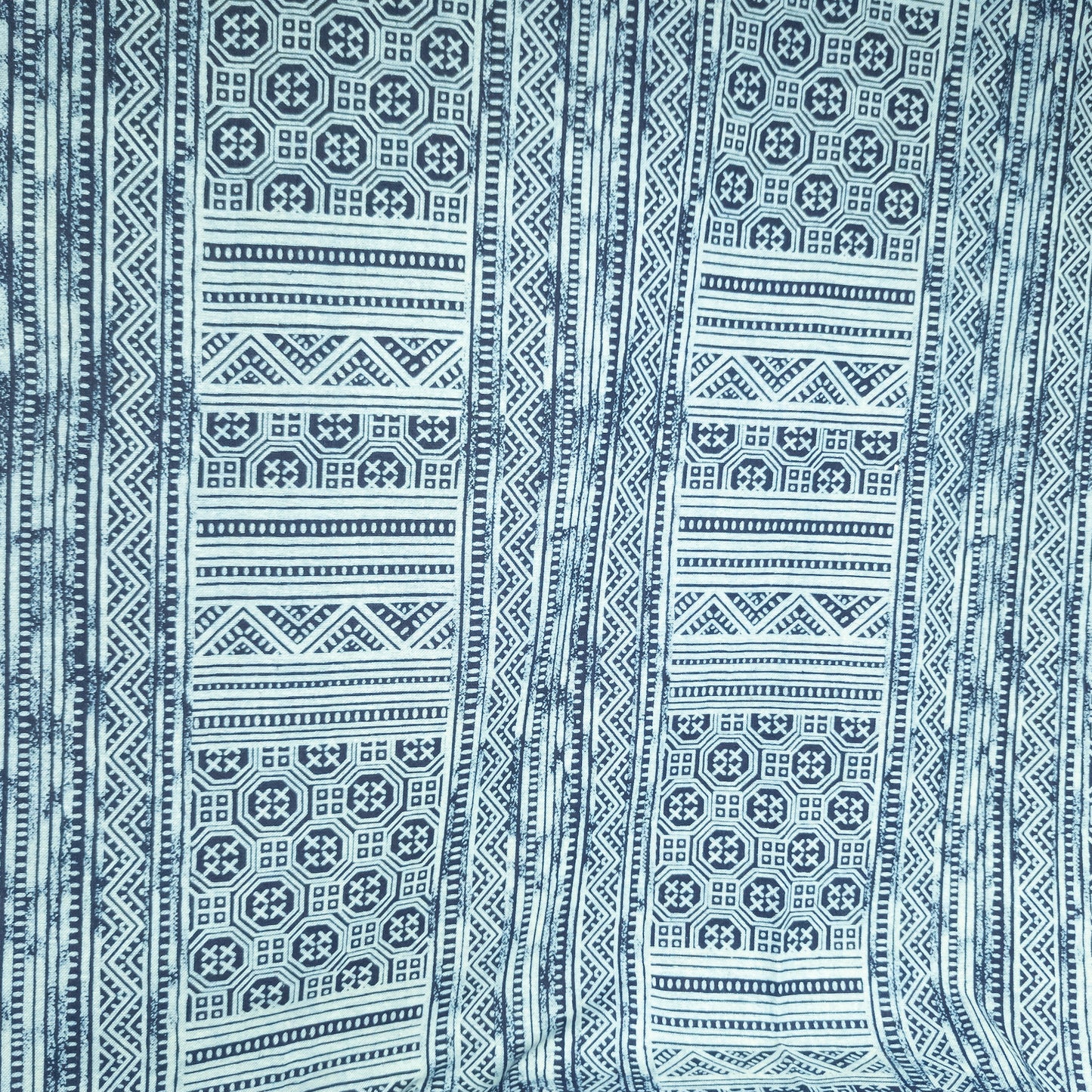 Hmong Style Patterned Indigo | Fabric Meterage | 114cm Wide - Textile Traders