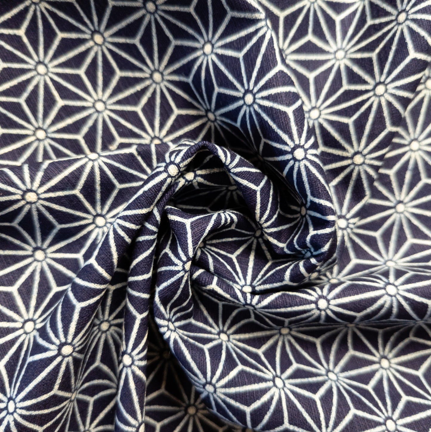 Japanese Star Print Fabric | Indigo Quilting Fabrics | 112cm Wide - Textile Traders