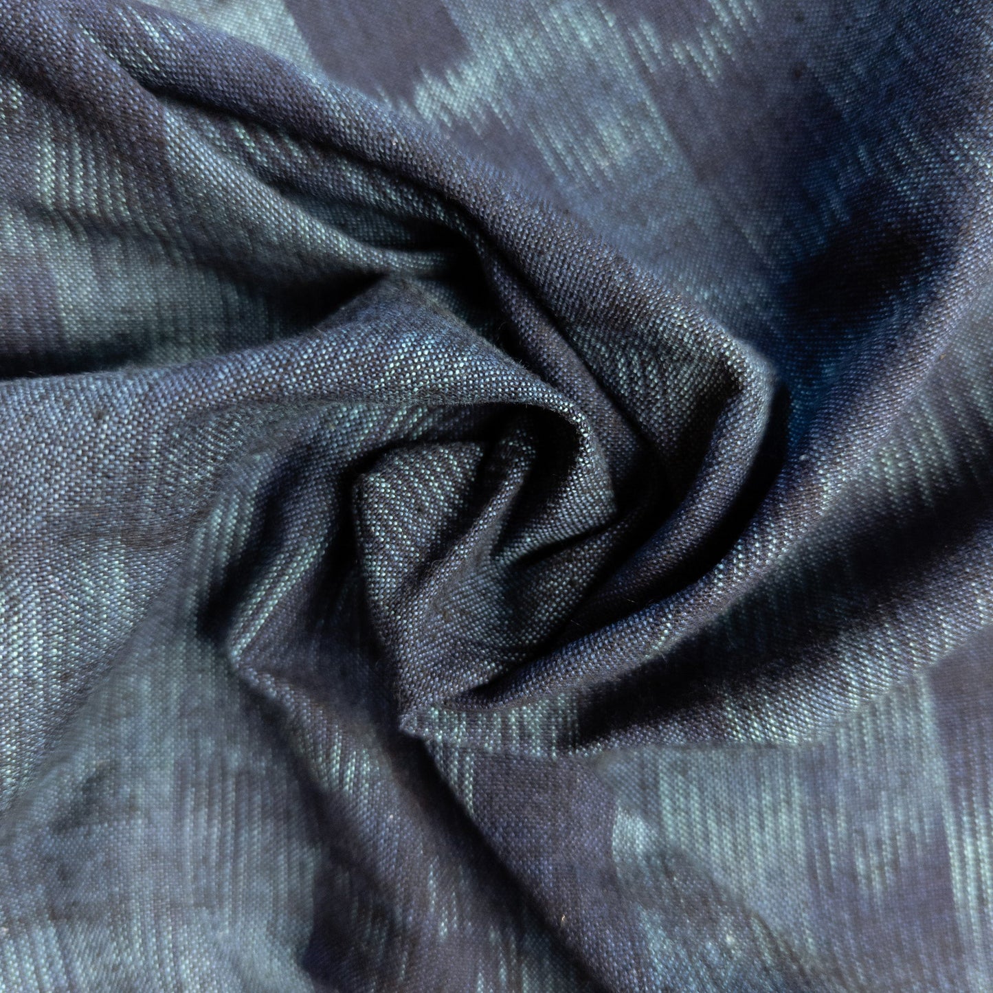 Indigo & Turquoise Handwoven Ikat Fabric - 94cm Wide | Cotton | Chiang Mai - Textile Traders