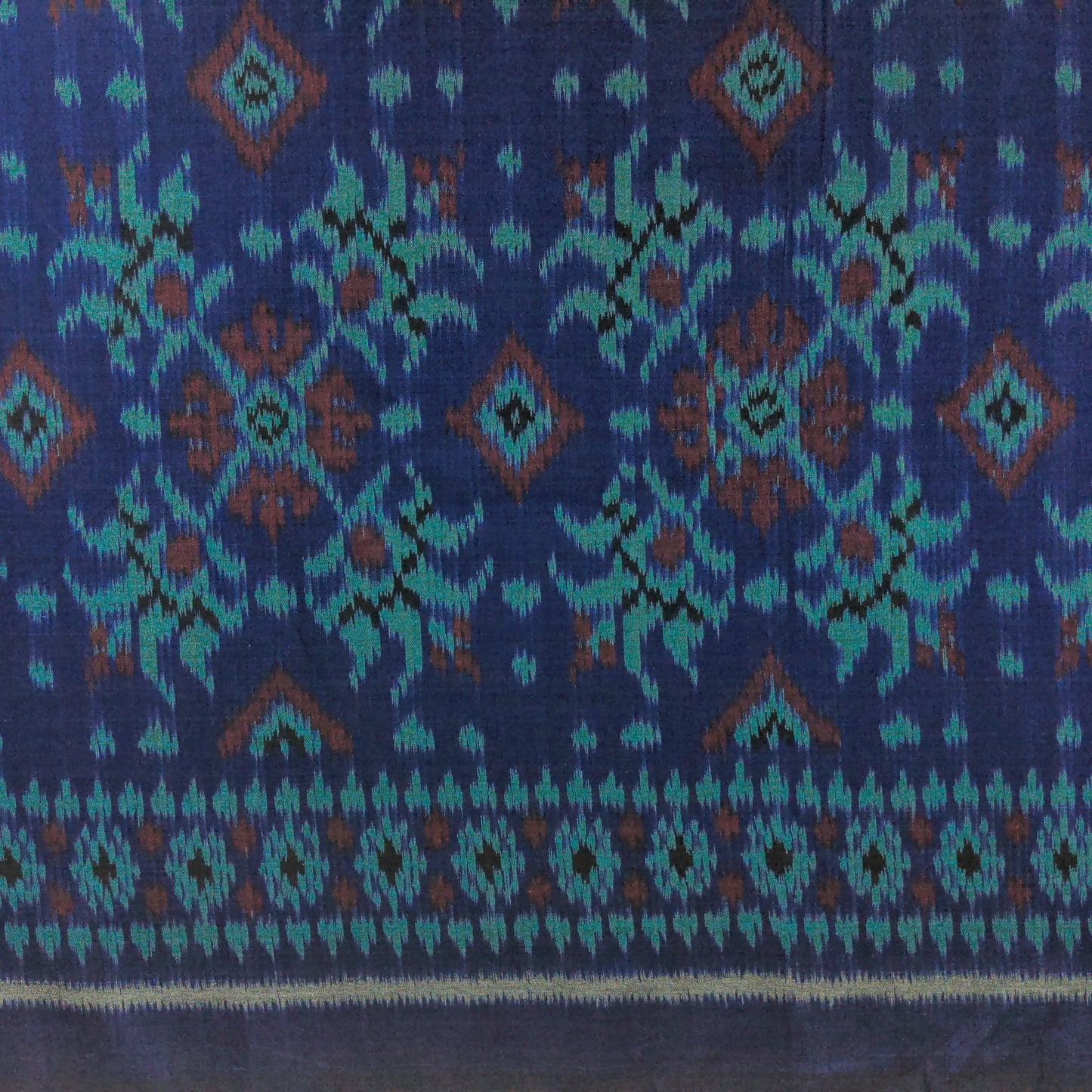 Deep Blue Ikat Fabric - Handwoven Indonesian Ikat By The Metre