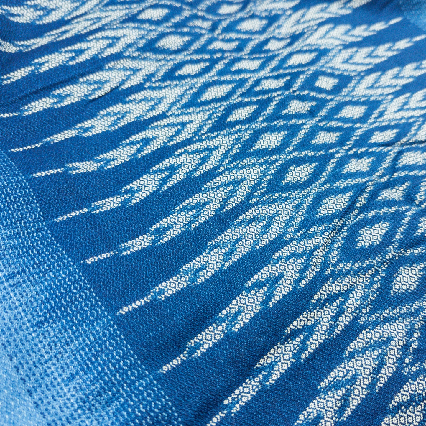 Indigo Rayon Shawl - Handwoven Mutmi Design | 2m x 60cm