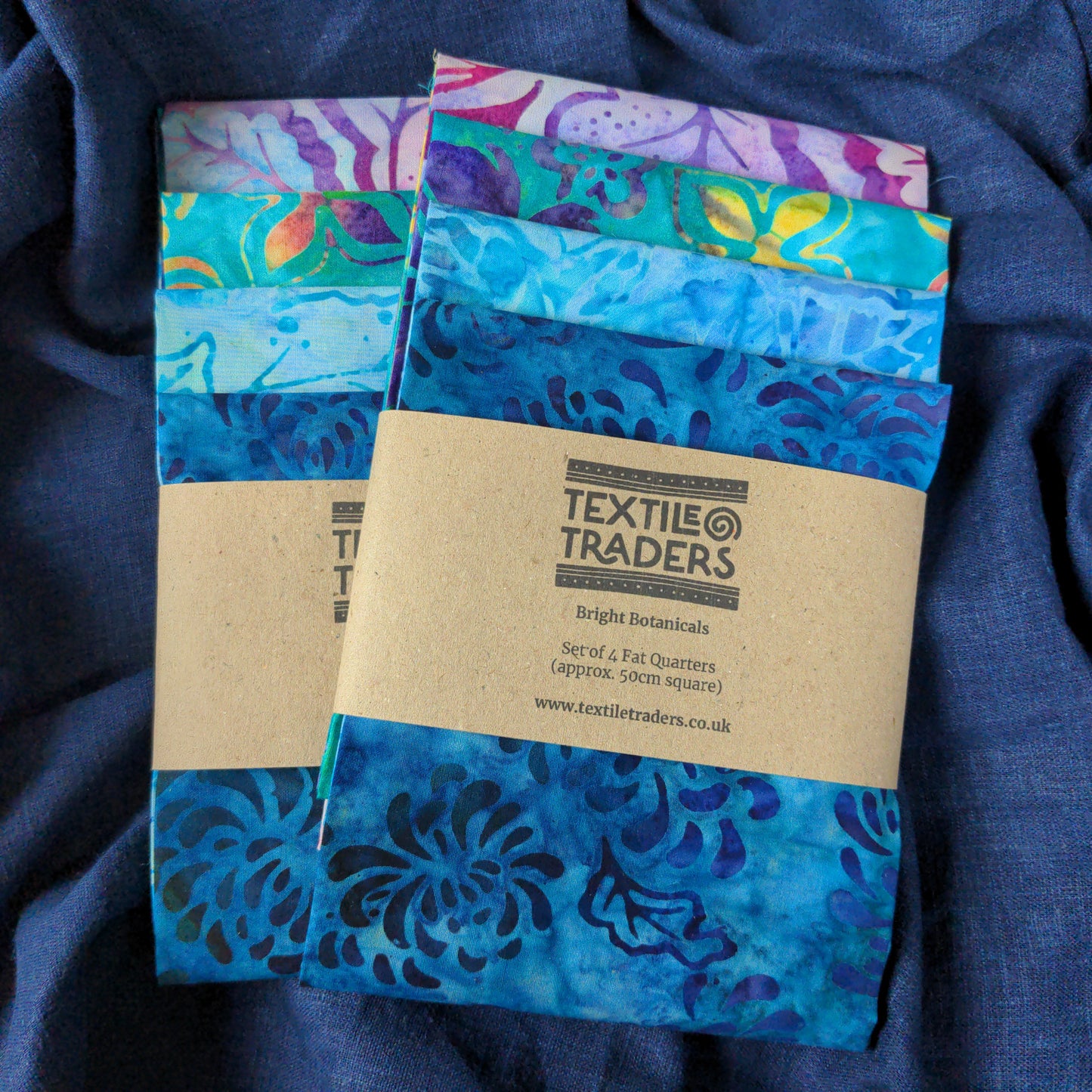 Botanical Fat Quarter Bundle - 4 Pieces | Modern Batik Quilting Fabric