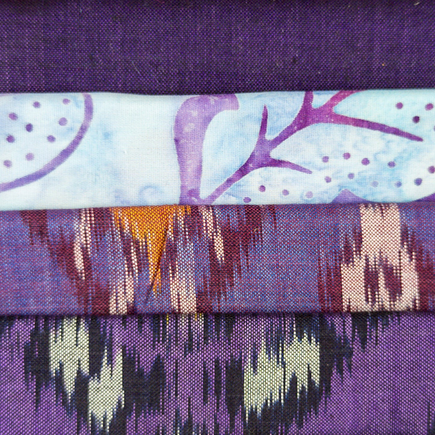 Fat Quarter Set - Perfect Purple Fabric - 4 pack - Textile Traders