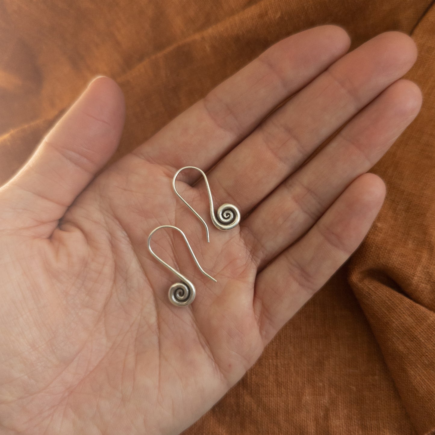 Silver Spiral Earrings | Handmade Tribal Jewellery