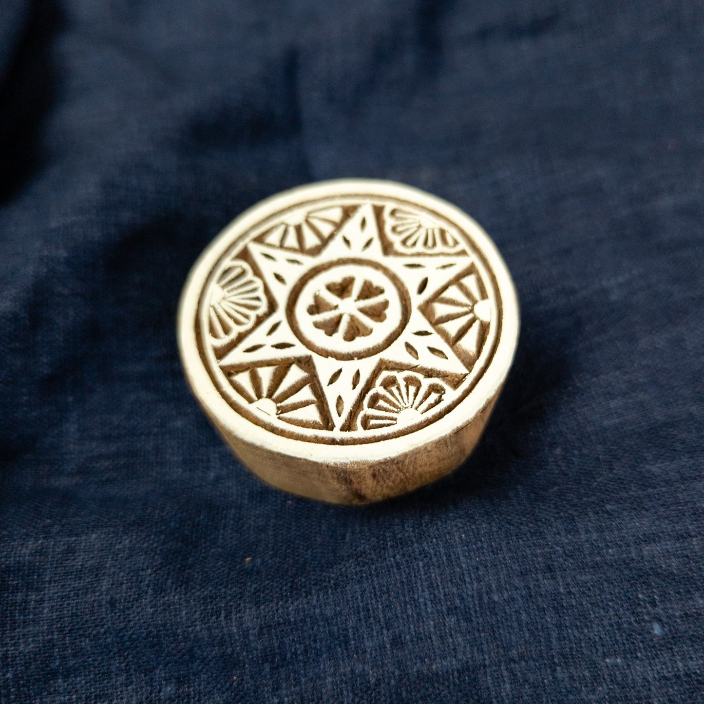 Circus Star Wooden Printing Block - Handcrafted Indian Fabric Printing and Batik Tools