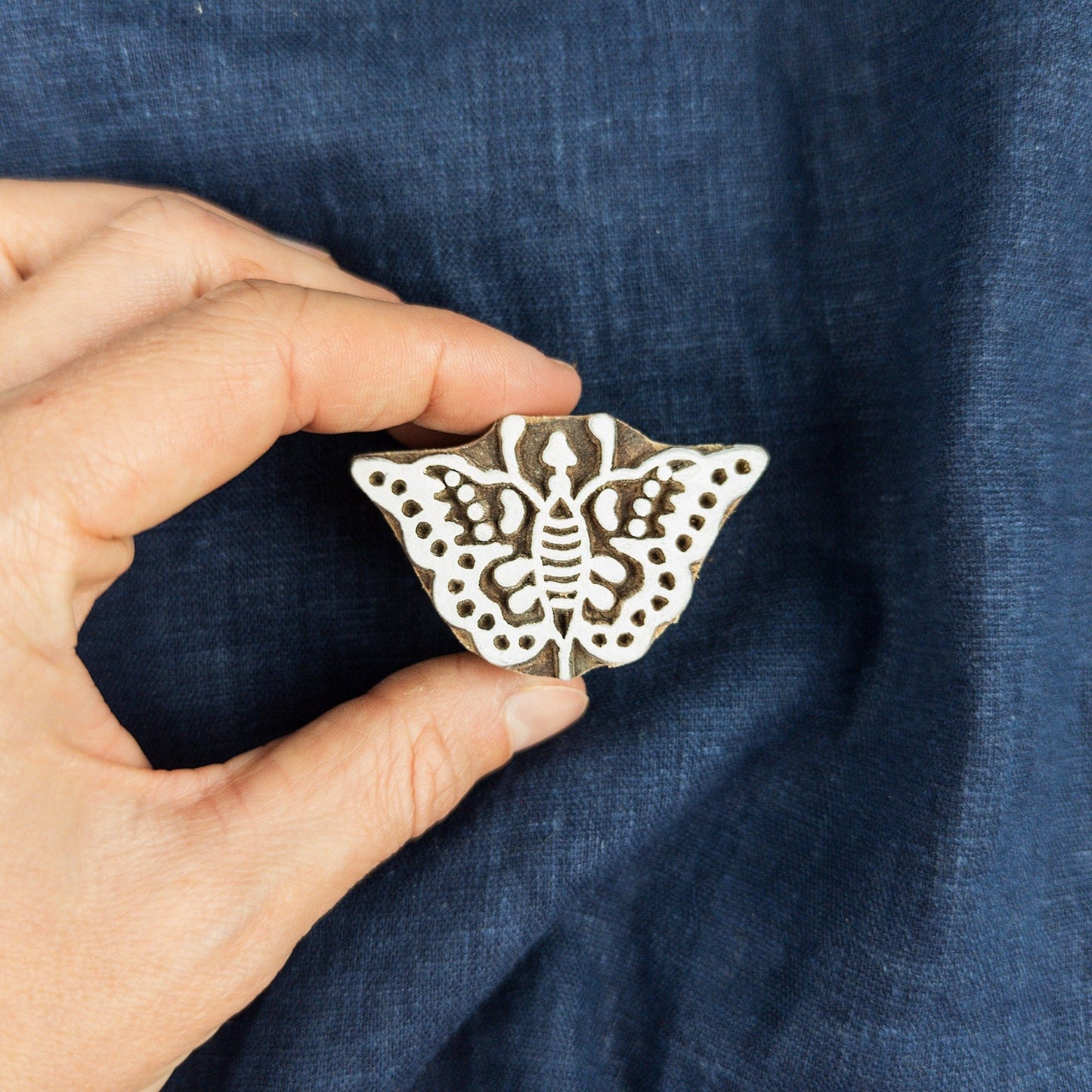 Small Wooden Butterfly Printing Block | Indian Woodblocks - Textile Traders
