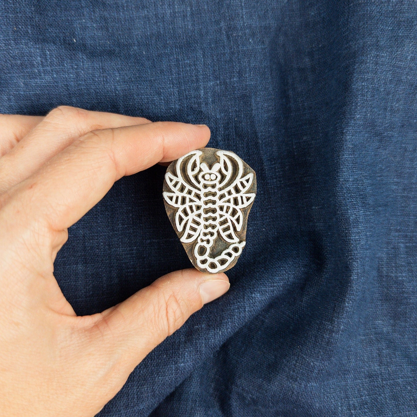 Small Scorpion Printing Block | Fabric and Batik Stamps - Textile Traders