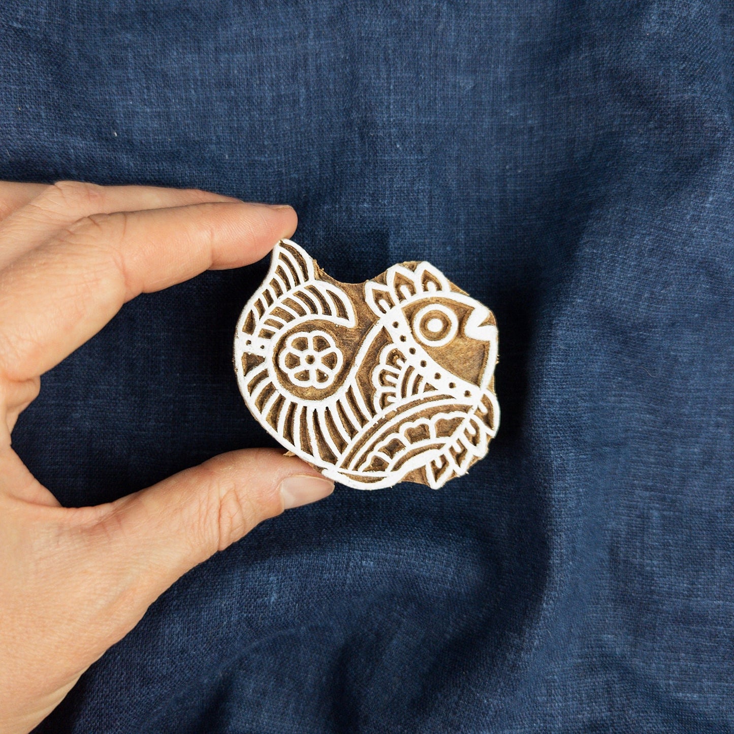 Wooden Fish Printing Block | Fabric and Batik Stamps - Textile Traders