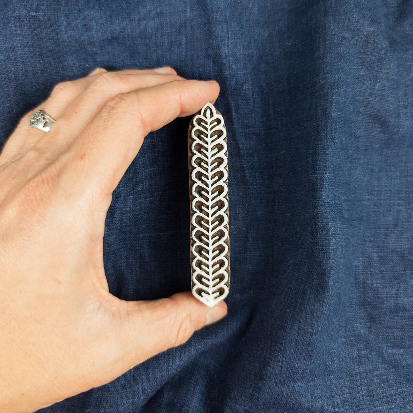 Wheat Border Printing Block | Indian Woodblock Stamp - Textile Traders