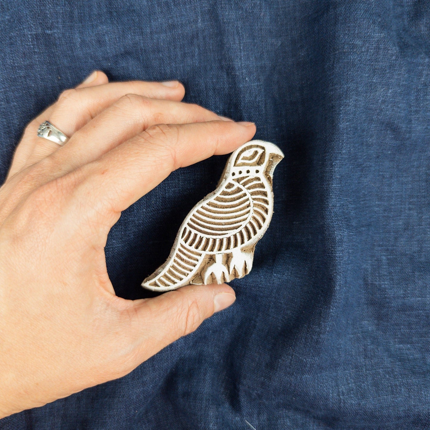 Wooden Parakeet Stamp | Printing Blocks for Batik and Fabric Printing - Textile Traders