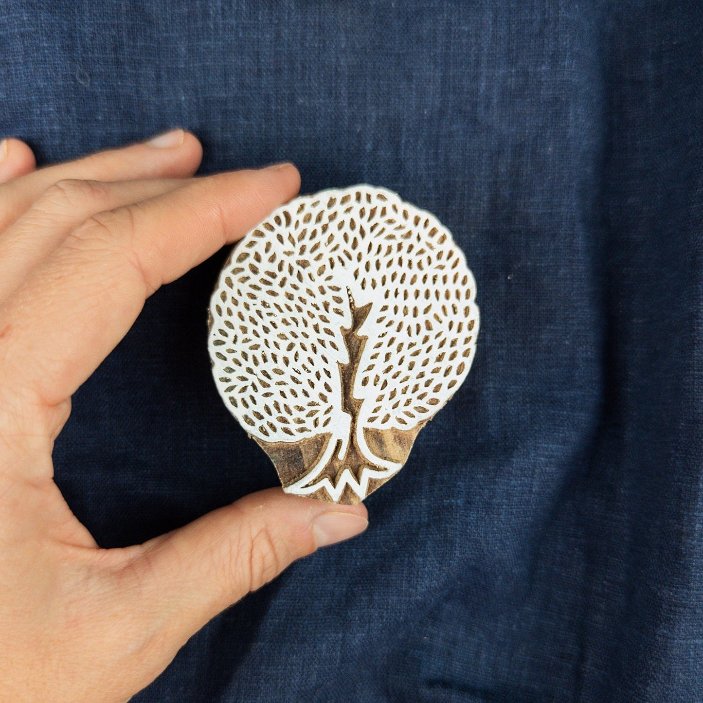 Summer Tree Wooden Printing Block | Fabric Printing and Batik Tools - Textile Traders