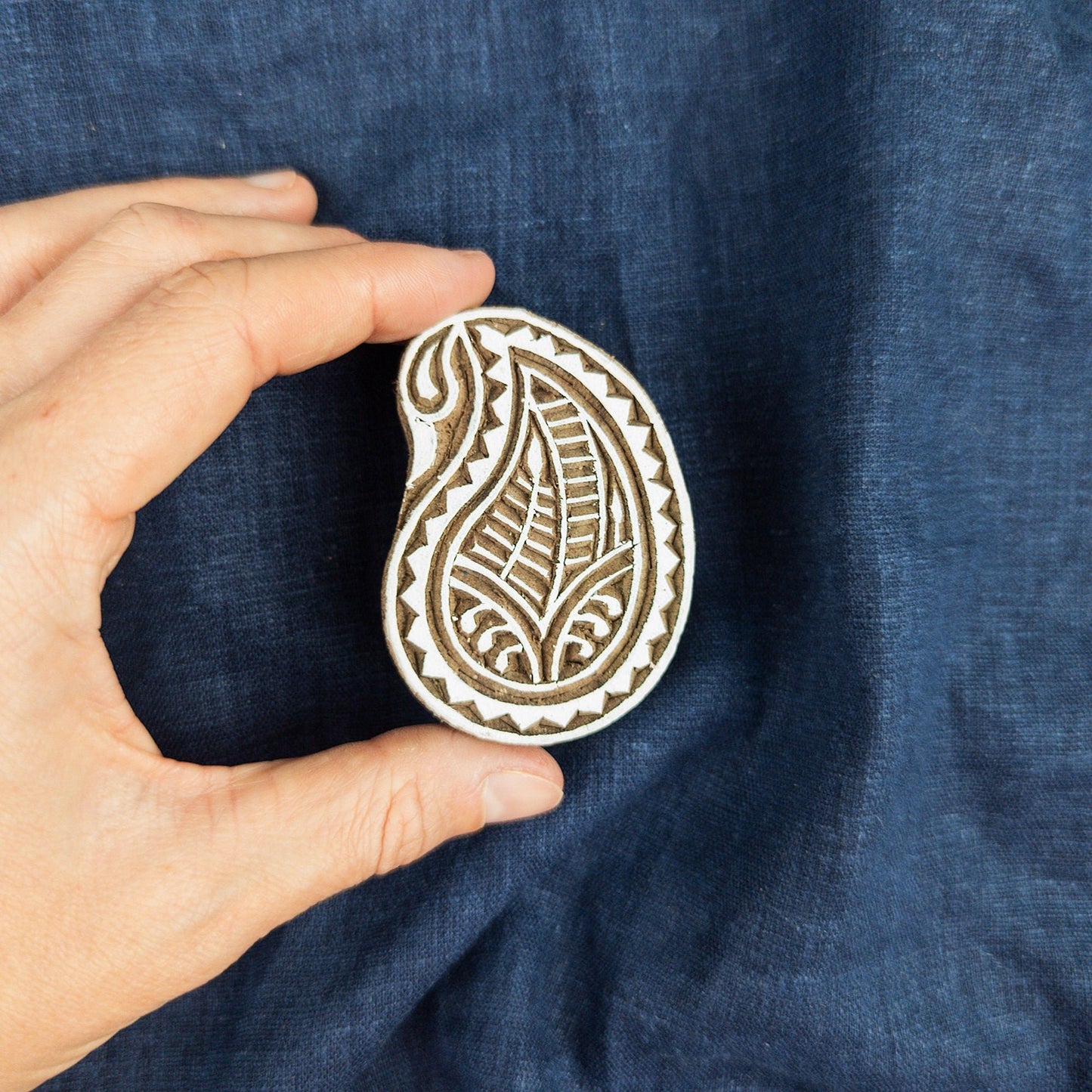 Indian Paisley Printing Block - Fabric Printing and Batik Stamps - Textile Traders