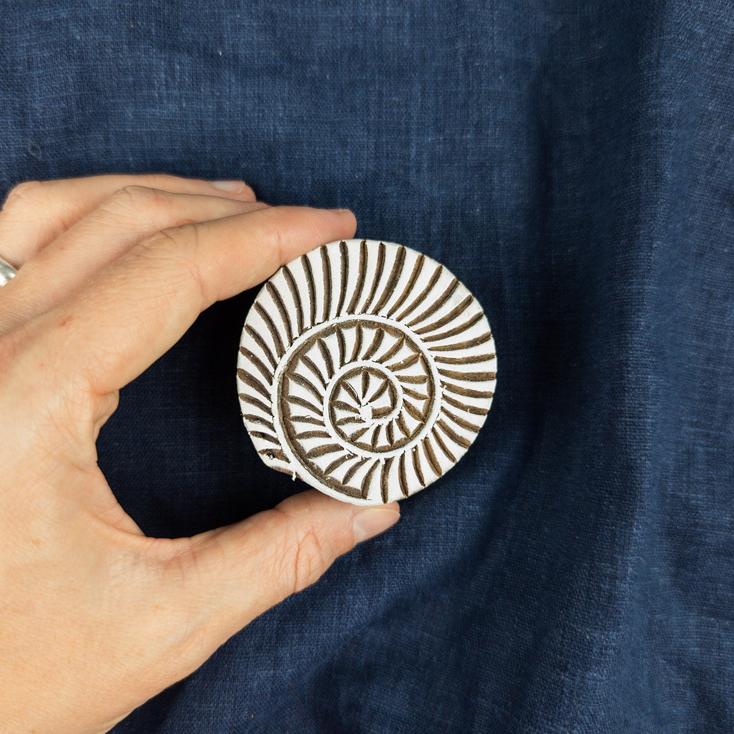 Spiral Shell Stamp | Indian Fabric Printing Blocks