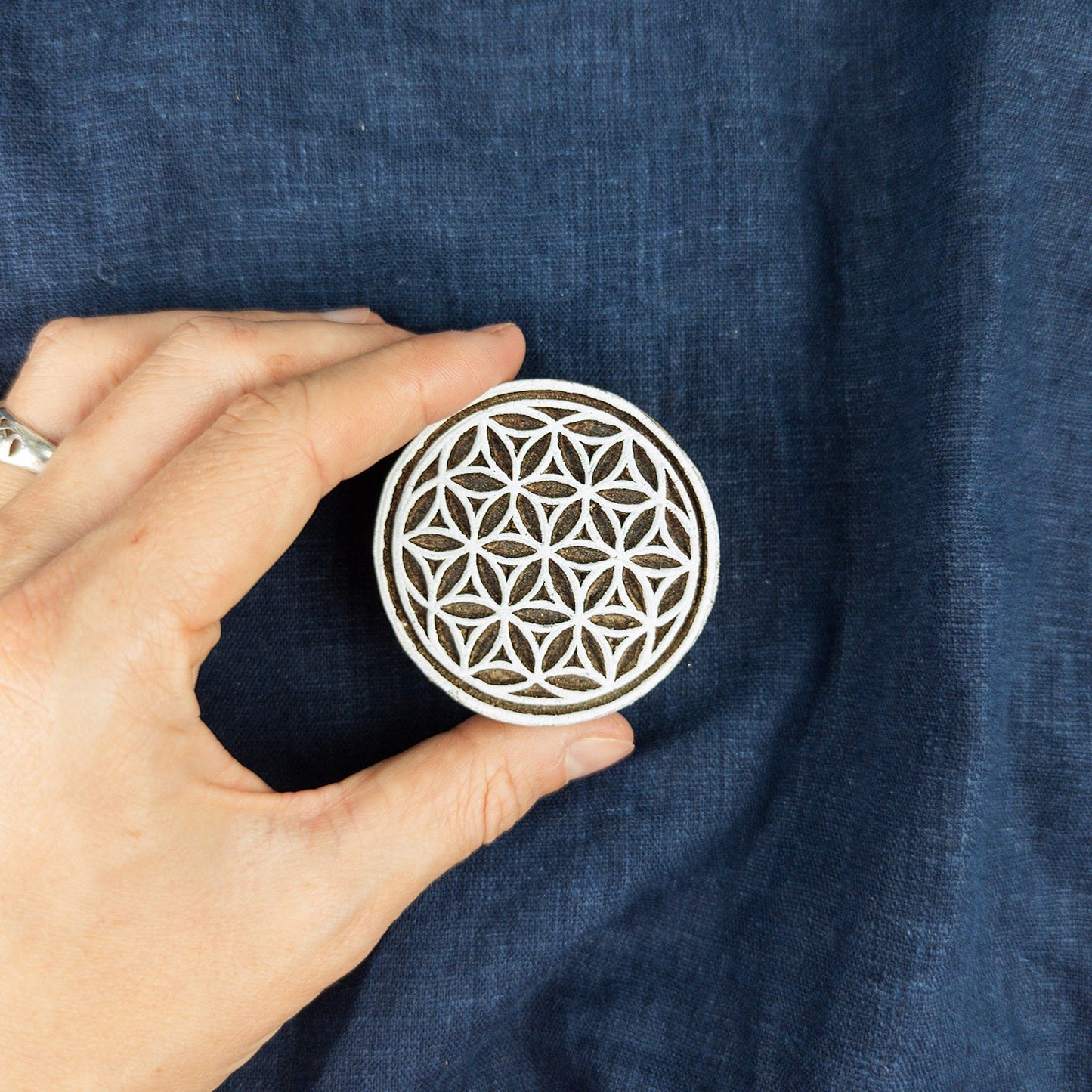 Geometric Circle Wooden Printing Block | Fabric Printing and Batik Tools - Textile Traders