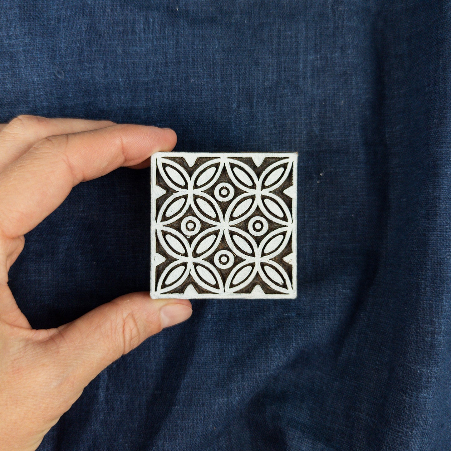 Decorative Square Tile Stamp | Indian Wooden Printing Blocks