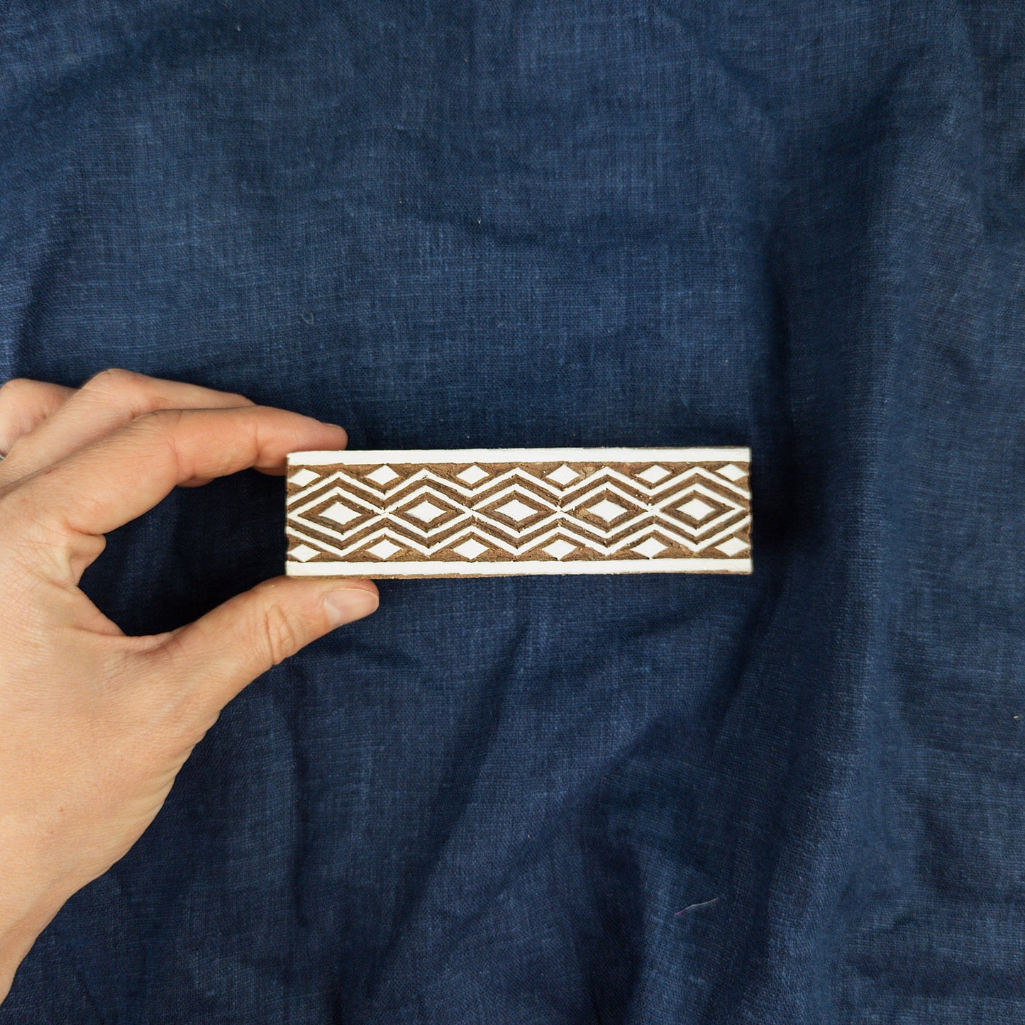 Diamond Border Printing Block | Indian Wooden Stamps and Batik Tools