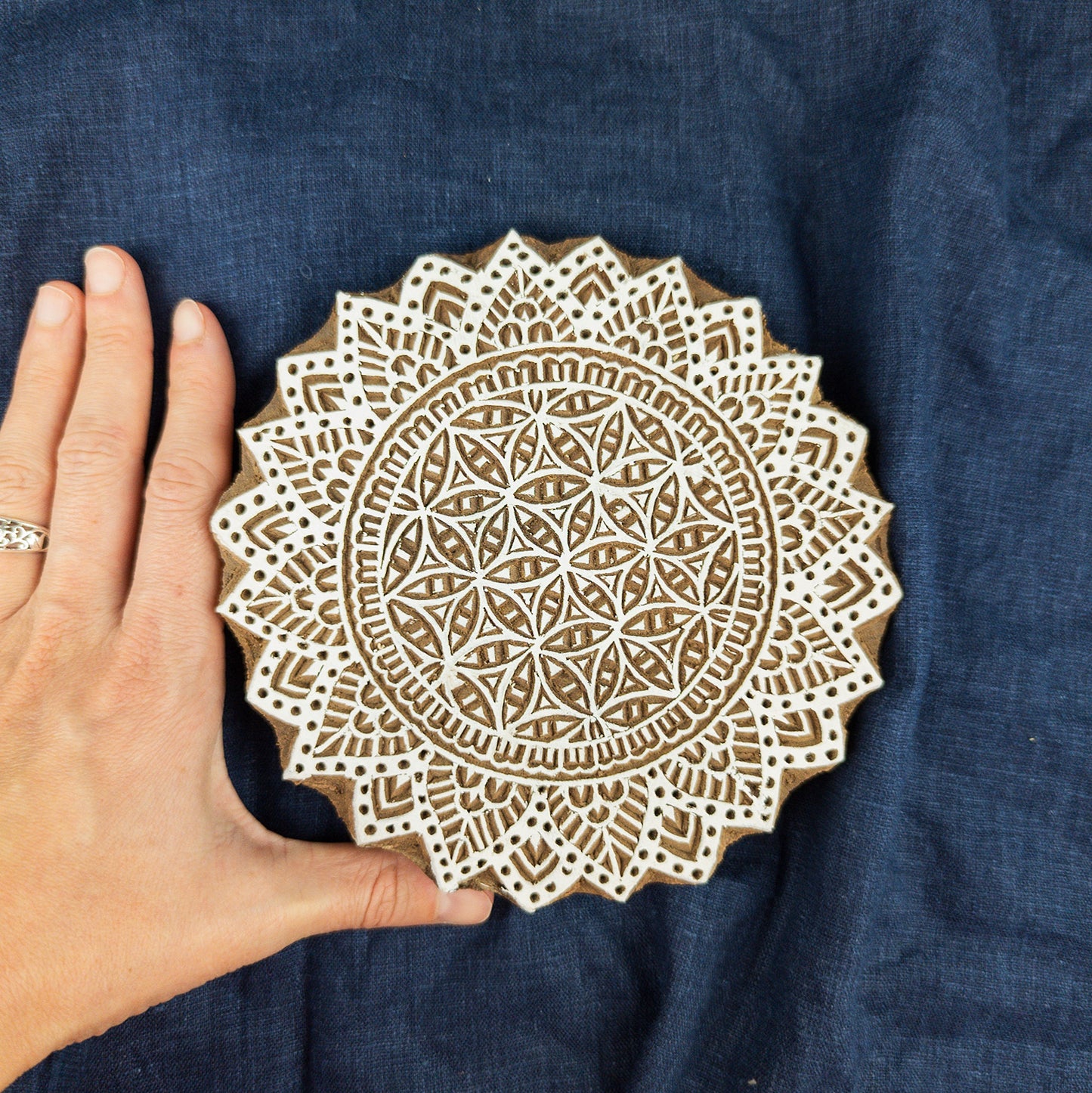 XL Mandala Printing Block | Indian Woodblocks and Batik Stamps