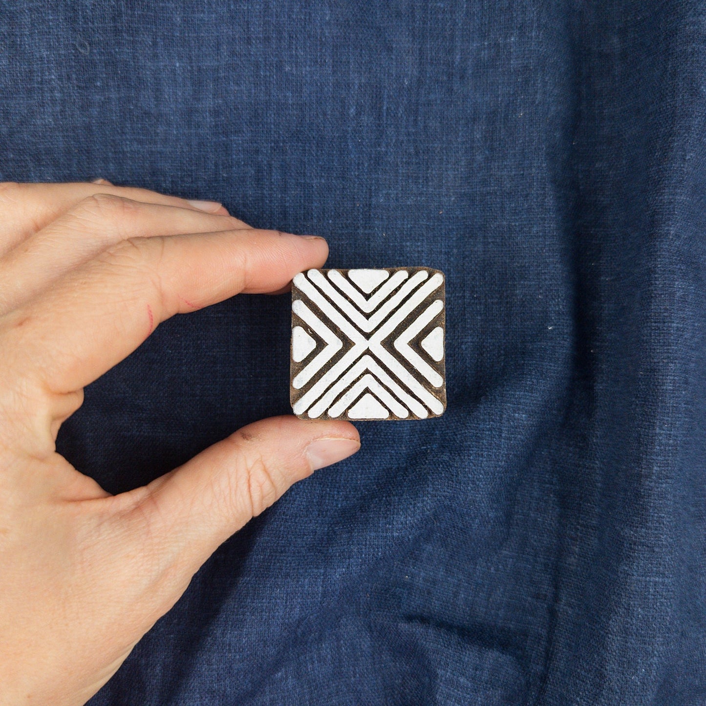 Geometric Square Wooden Printing Block | Fabric and Batik Stamps - Textile Traders