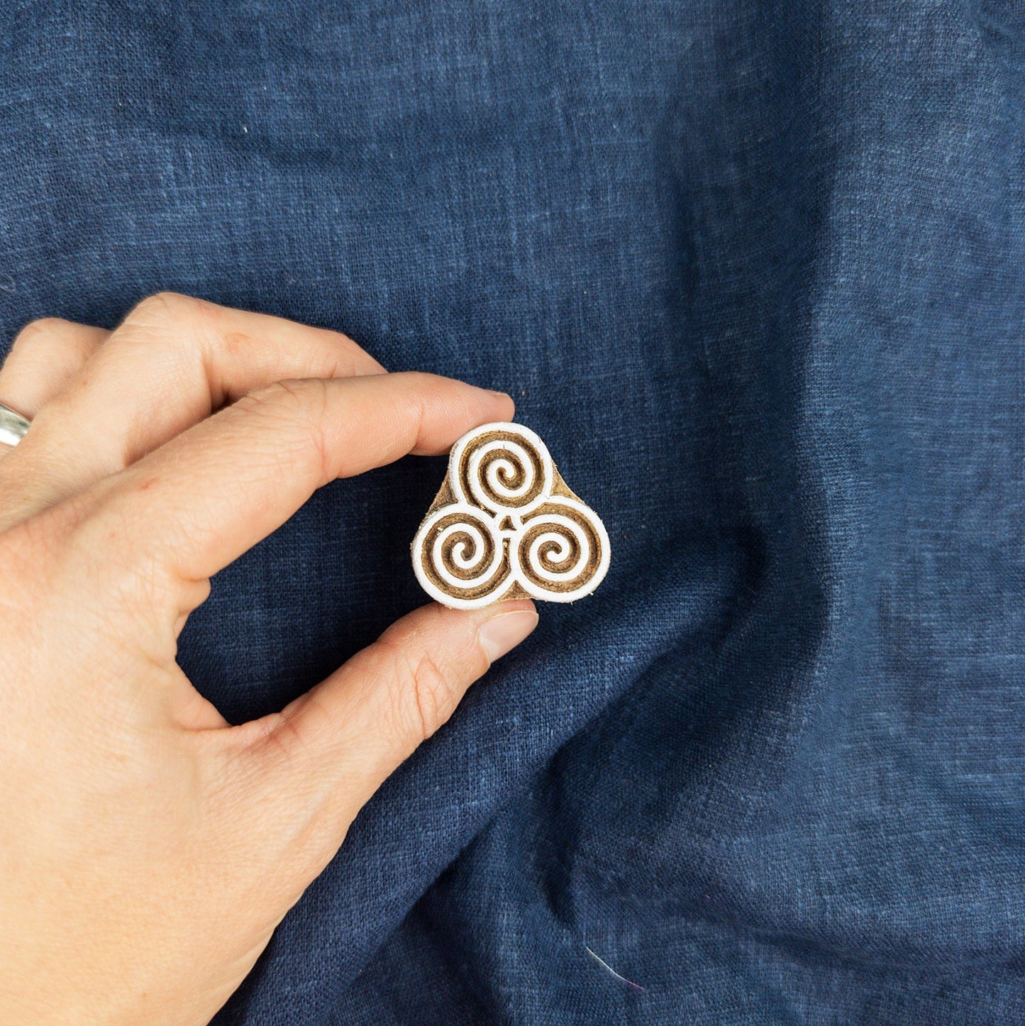 Triple Spiral Printing Block | Indian Printing Blocks - Textile Traders