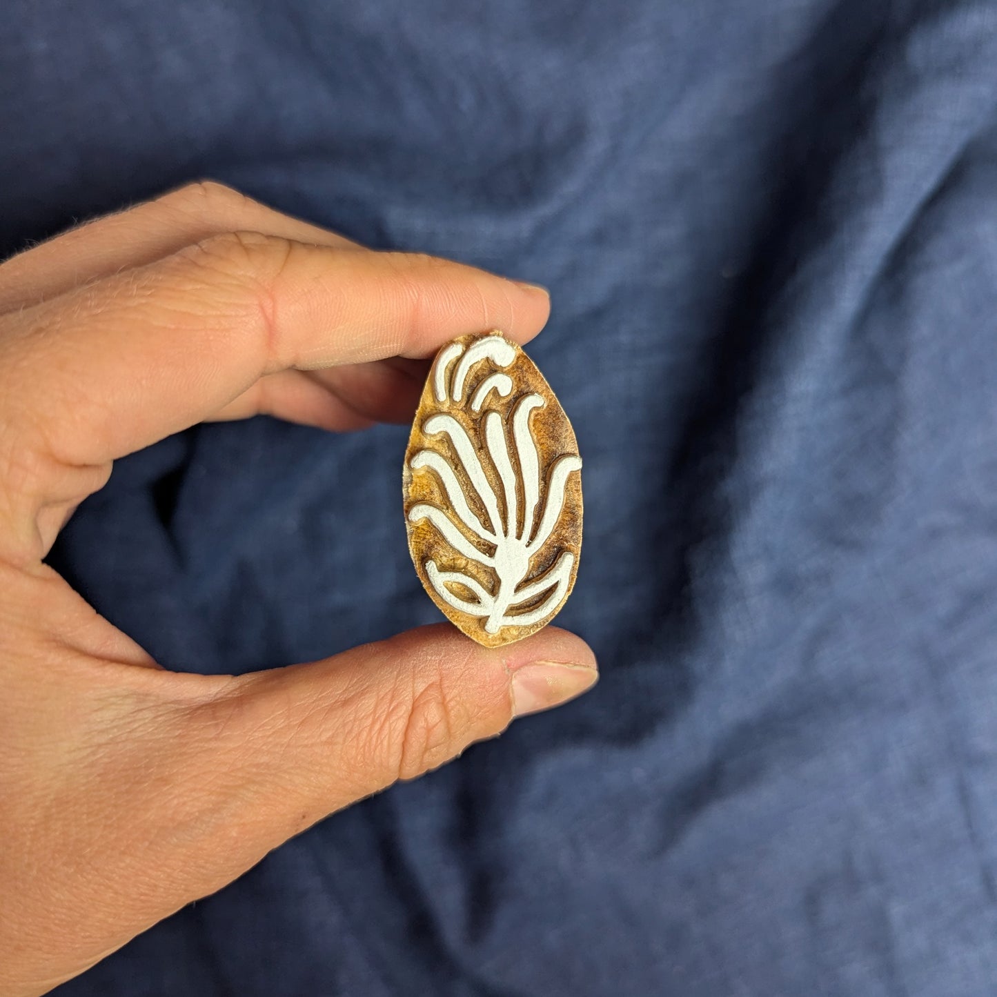 Honeysuckle Flower Printing Block | Indian Woodblock Stamp