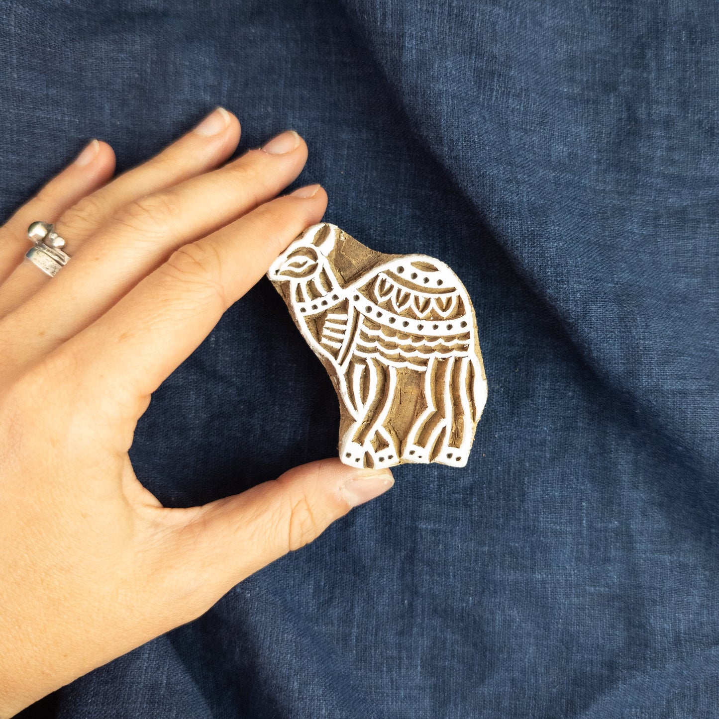 Wooden Camel Stamp for fabric printing, blockprint and batik making.