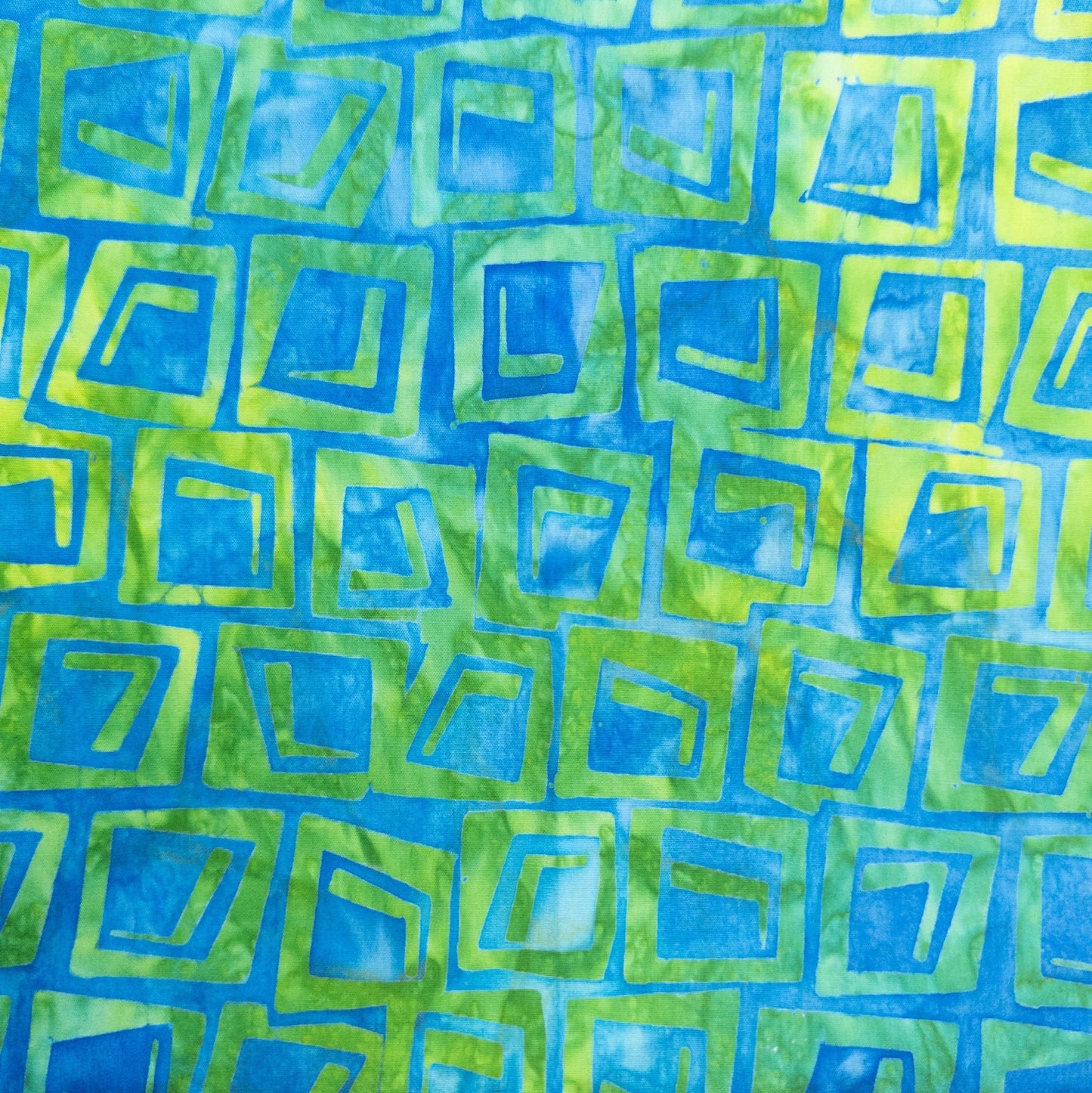 Bold Blue and Green Batik Remnant | Fat Quarter | 46cm x 57cm - Textile Traders