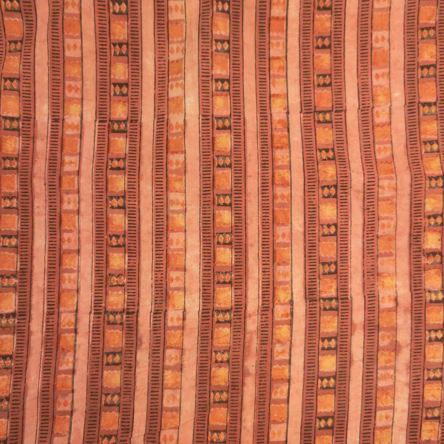 Striped Block Print Fabric - 100% cotton | Hand Printed in India | 112cm Wide - Textile Traders