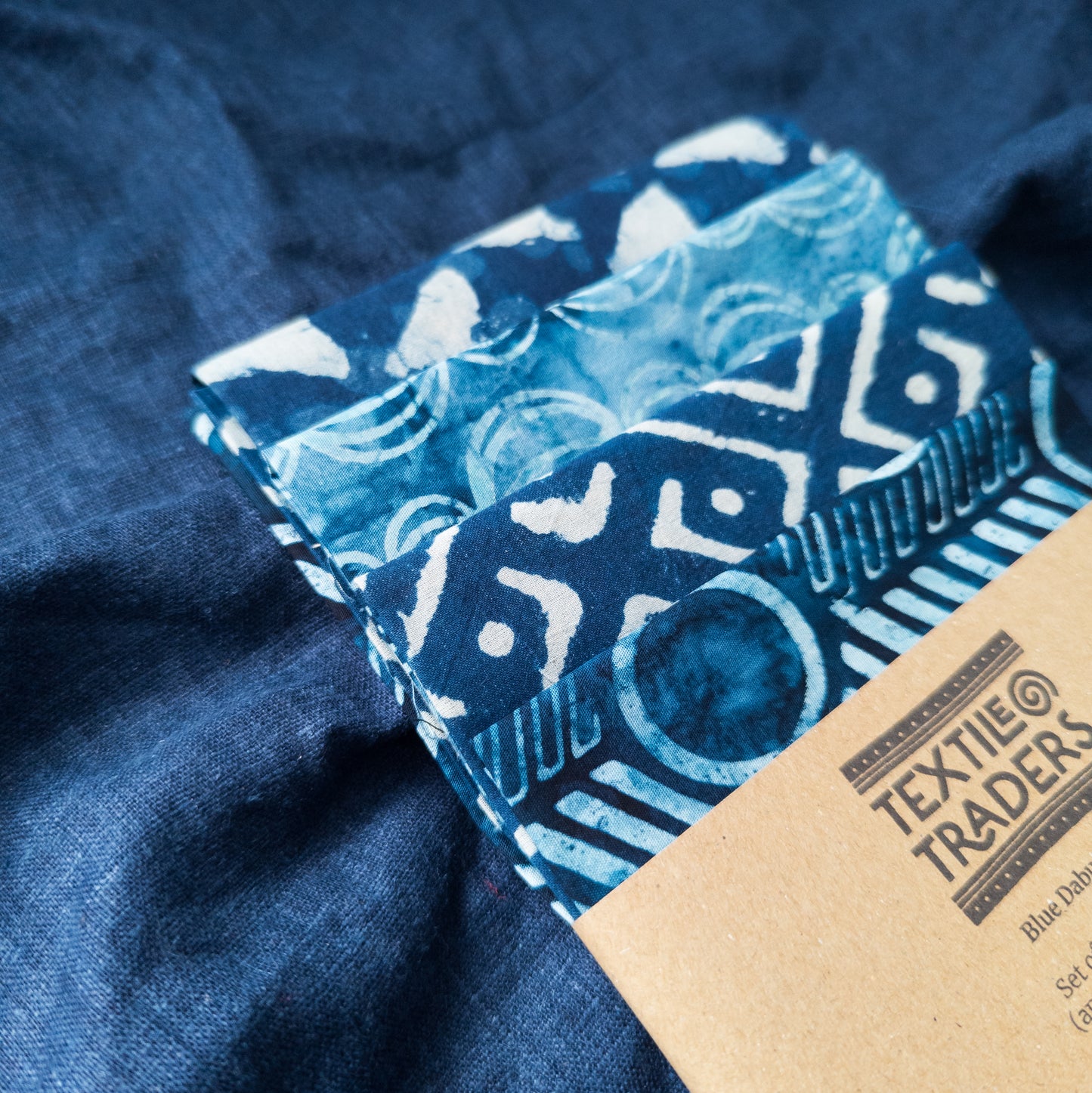 Dabu and Batik Fat Quarters | Resist Dyed Fabric | 4 pieces