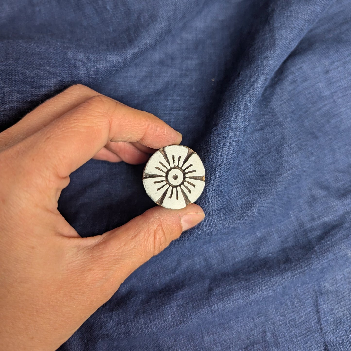 flower shaped Indian blockprint printing block