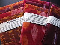 Photo 1 of our Terracotta and Red Ikat 4 fat quarters