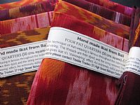 Photo 2 of our Terracotta and Red Ikat 4 fat quarters