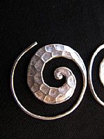 Photo 3 of our Beaten Spiral hilltribe earrings