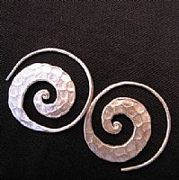 Photo of our Beaten Spiral hilltribe earrings