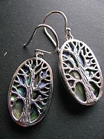 Photo 4 of our Oval Tree of Life silver earrings