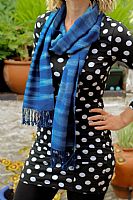 Photo 2 of our Indigo handwoven scarf 1