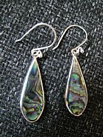Photo 2 of our Paua shell and silver teardrop earrings