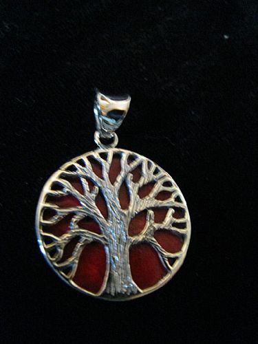 Photo of our Round Tree of Life silver pendant