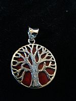Round Tree of Life silver pendant