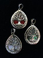 Teardrop Tree of Life silver pendant