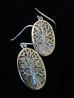 Photo 2 of our Oval Tree of Life silver earrings