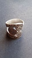 Triple spiral wide silver ring