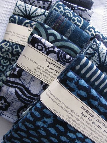 Photo of our Incredibly Inviting Indigo 4 fat quarters