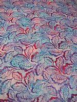 Cotton Batik Fabric - Pastel oak leaves