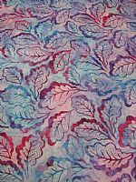 Photo 2 of our Cotton Batik Fabric - Pastel oak leaves
