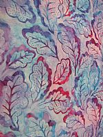 Photo 3 of our Cotton Batik Fabric - Pastel oak leaves